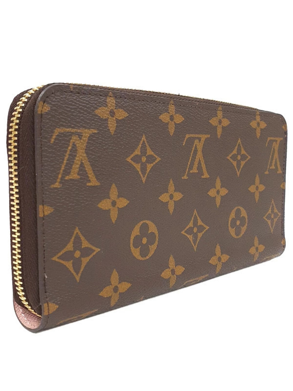 Louis Vuitton Zipper Long Monogram Wallet Round Zippy Brown